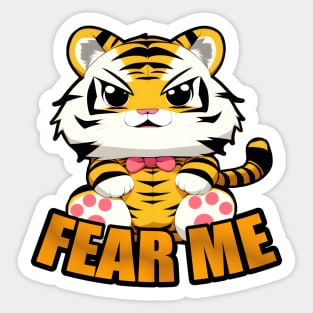 Cute Cartoon Tiger - Fear Me Sticker